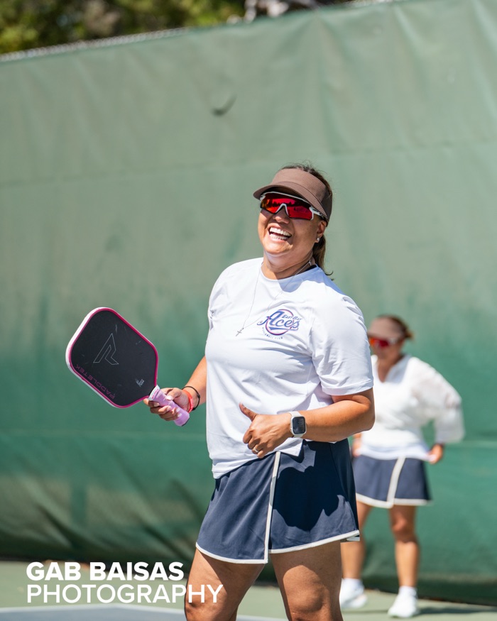 Player smiling on court