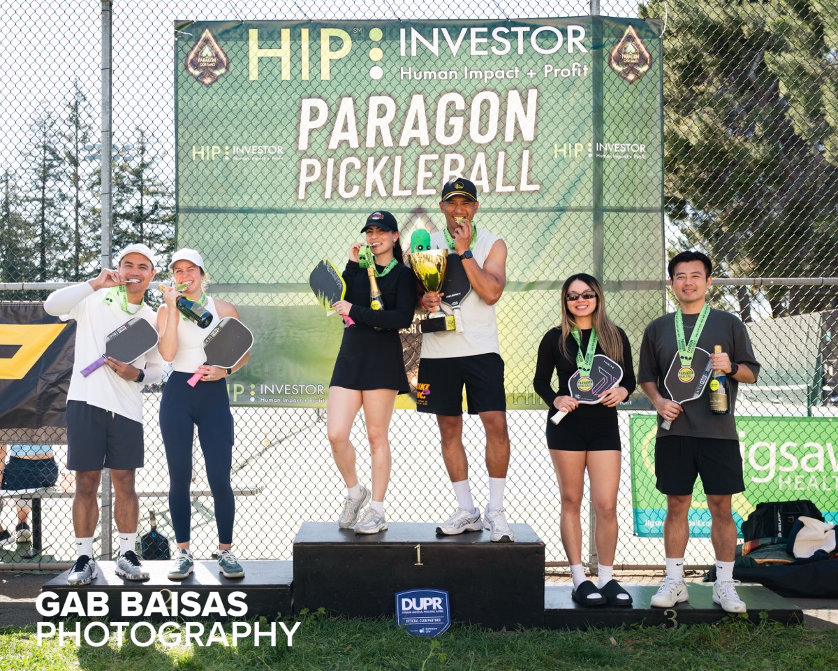 Paragon Cash Games podium winners with HIP Investor backdrop